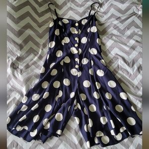 Button Down Blue polka-dot romper